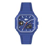 Lacoste Three Hand Quartz Movement Watch LC33 Square Collection with Silicone Bracelet - Available in Blue, Green and White Version