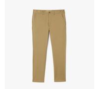 Lacoste Mens Lightweight Slim-Fit Stretch Pants in Beige Cotton - Size 40W/34L