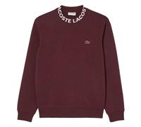 Lacoste Mens Logo Crew Neck Sweatshirt - Maroon Red - Maroon Red - XS