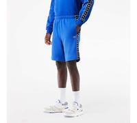 Lacoste Mens Logo Stripe Fleece Jogger Shorts in Blue Cotton - Size Small