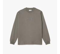 Lacoste Mens Long Sleeve Loose Fit Cotton T-Shirt in Grey - Size 2XL