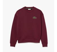 Lacoste Mens Loose-Fit Fleece Sweatshirt in Red Cotton - Size 2XS