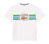 (XS, White) Lacoste Mens Monogram Cotton T-Shirt