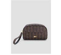 Lacoste Mens Monogram Zip Wash Bag, Brown, Men Brown