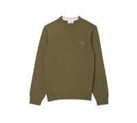 Lacoste Men's Olive Khaki Green Crew Neck Sweater, 100% Cotton (UK, Alpha, L, Regular, Regular, Khaki Green)
