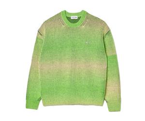 Lacoste Mens Ombre Crew Neck Relaxed Fit Sweatshirt - Green/Black - XL - Green/Black - 32% Wool/28% Acrylic/28% Rayon/12% Polyester