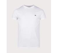 Lacoste Mens TH6709-00 Tee - White Cotton - Size Medium