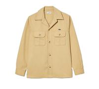 Lacoste Mens Plaid Cotton Twill Oversized Overshirt - Beige - Beige - 15in
