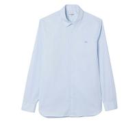 Lacoste Mens Plaid Poplin Slim Shirt - White - 17.75in - White