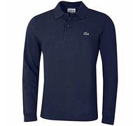 Lacoste Original L.12.12 Mens Long Sleeve Cotton Polo Shirt - Navy Blue 166