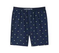 Lacoste Mens Poplin Repeat Logo Pyjama Shorts - Navy - Navy - L - 100% Cotton