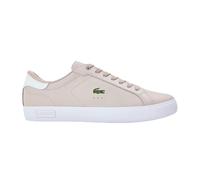 Lacoste Mens Powercourt Leather Flat Trainers - Grey/White - 8 UK - Grey/White - 100% Mixed