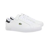 Lacoste Mens Powercourt Leather Flat Trainers - White/Black