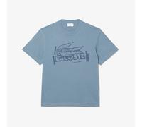 Lacoste Mens Printed Cotton Jersey T-Shirt in Blue - Size Large