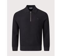 Polo Collar 1/4 Zip Sweatshirt Black L