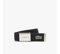 Engraved Buckle Woven Belt Black L