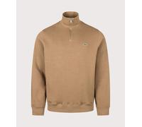 Lacoste Mens Regular Fit Croc Logo Quarter Zip Knit Jumper - Colour: SIX Cookie - Size: 4/M