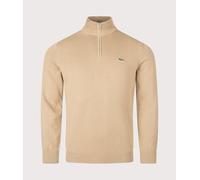 Lacoste Mens Regular Fit Quarter Zip Knit Jumper - Colour: SIX Cookie - Size: 4/M
