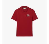 Lacoste Mens Regular-Fit Stretch Mini Piqué Polo Shirt in Red Cotton - Size X-Small