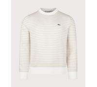 Lacoste Mens Regular Fit Stripe Knitted Jumper - Colour: WL6 Powder/Pegasus-Flour - Size: 6/XL