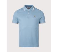 Lacoste Mens Regular Fit Tipped Polo Shirt - Colour: 57I Grayish Blue - Size: 4/M