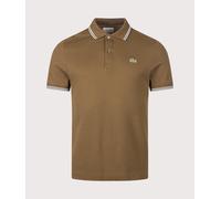 Lacoste Mens Regular Fit Tipped Polo Shirt - Colour: DPD Coffee Brown - Size: 5/L