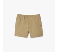 Lacoste Mens Relaxed-Fit Poplin Shorts in Beige Cotton - Size Small