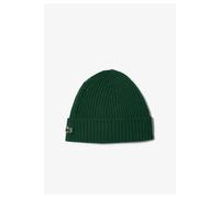 Lacoste Men's Rib Knit Brushed Wool Beanie Green Lacoste Green One Size