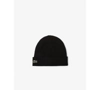 Lacoste Mens Ribbed Beanie - Black Wool - One Size