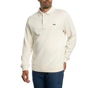 Ribbed Cotton Polo Collar Sweatshirt Ecru White M