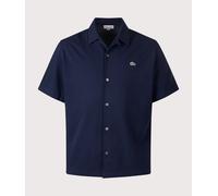 Lacoste Mens Short Sleeve Casual Piqué Shirt - Colour: 166 Navy Blue - Size: 42/L