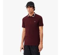Lacoste Mens Slim Fit Movement Piqué Polo Shirt in red maroon - Size Small