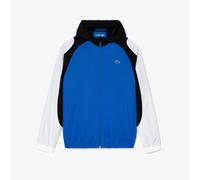 Lacoste Mens Sport Colourblock Tennis Jacket in Blue Recycled Material - Size Small