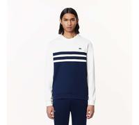 Lacoste Mens Sportsuit Ripstop Tennis Sweatshirt in White Navy - Blue & White Cotton - Size 2XL