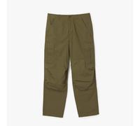 Lacoste Mens Straight-Fit Multi Pocket Cargo Pants in Green Cotton - Size 38W/32L