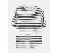 Lacoste Mens Stripe Classic Fit T-Shirt - Blackbird/Flour - Blackbird/Flour - L