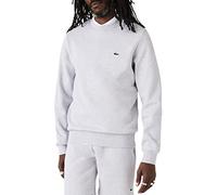 Lacoste Mens fleece sweatshirt with round neckline - Silver Cotton - Size X-Large