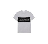 Lacoste Men's TH1712 Sport Long Sleeve Shirt, Silver China/Black, M