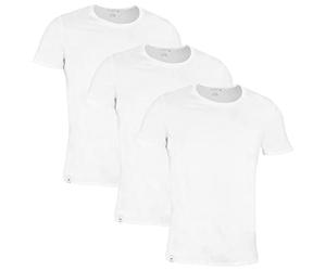 Lacoste Men's TH3451 T-Shirt, White, M (Pack of 3), White, M