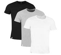 Lacoste Men's TH3451 Undershirt, Set of 3, T-Shirt, Crew Neck, Short Sleeve, Blanc - Gris Clair - Black, S