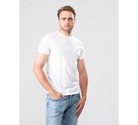 Lacoste Mens TH6709-00 Tee - White Cotton - Size Medium