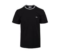 Lacoste Mens Tipped T-shirt Black Cotton - Size Large