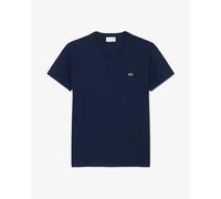 Lacoste Mens V Neck T-Shirt-Midnight Blue - Navy Cotton - Size Small