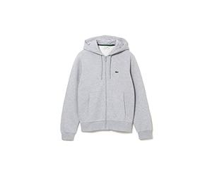 Lacoste Mens Zip Basic Fleece Hoodie Grey 3XL