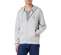 Lacoste Mens Zip Basic Fleece Hoodie Grey L