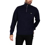 Lacoste Mens Quarter Zip Croc Logo Sweatshirt - Colour: 166 Navy - Size: 4/M