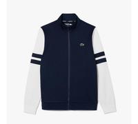 Lacoste Mens Zip Interlock Stretch Track Jacket - Navy/White - S - Navy/White - 100% Polyester