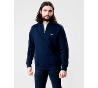 Lacoste Mens Zippered Stand-Up Collar Cotton Sweatshirt - Navy Blue 166