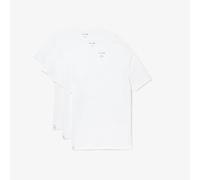 Lacoste mensTH3444-51Essentials 3 Pack 100% Cotton Slim Fit V-Neck T-Shirts Base Layer Top - White - XXL