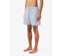 Lacoste Mid Length Crocodile Print Swim Trunks Blue Mix